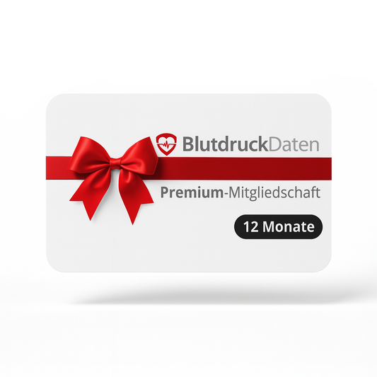 BlutdruckDaten Premium-Mitgliedschaft – Digitaler Geschenkcode (12 Monate)